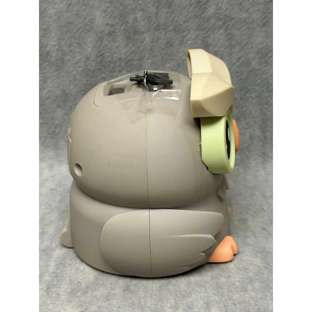 Owl Digital Coin Bank Grey Cute Wide Eyed Animal Money Box Decor W/Key